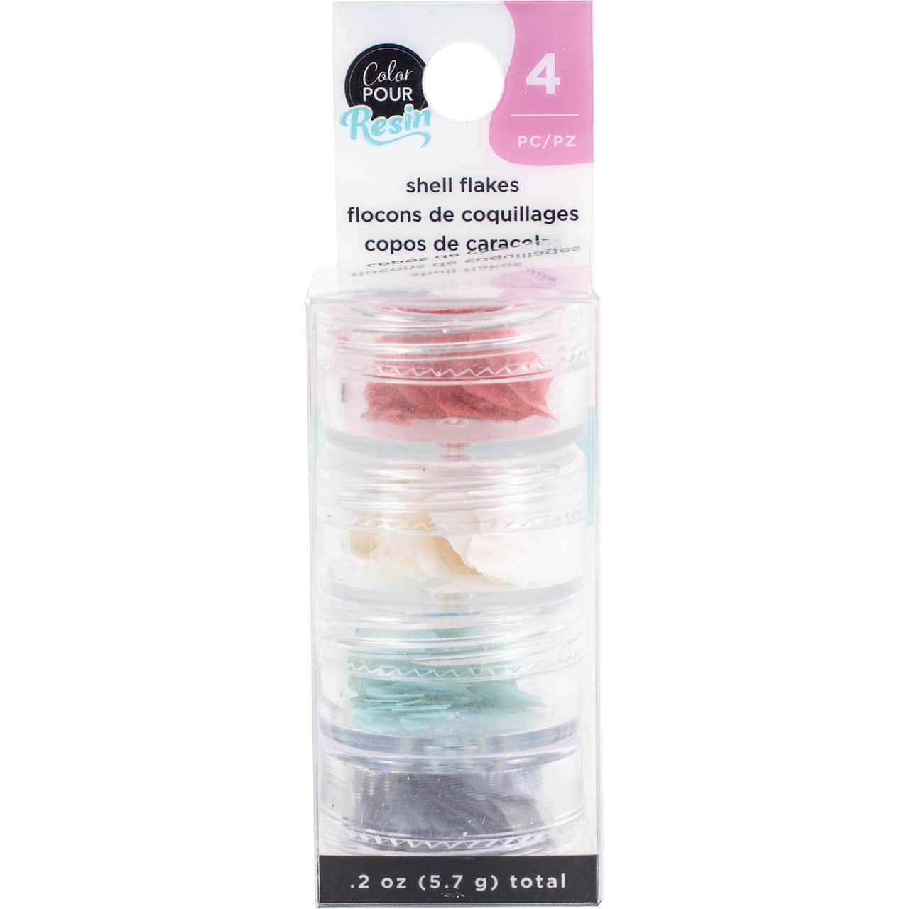 Color Pour Resin Primary Shell Flakes Mix-Ins, 4ct.